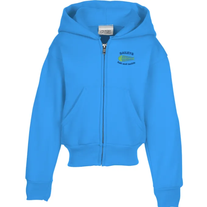Fashion Full-Zip Hooded Sweatshirt – Youth – Embroidered
