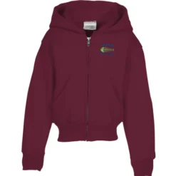 Fashion Full-Zip Hooded Sweatshirt – Youth – Embroidered