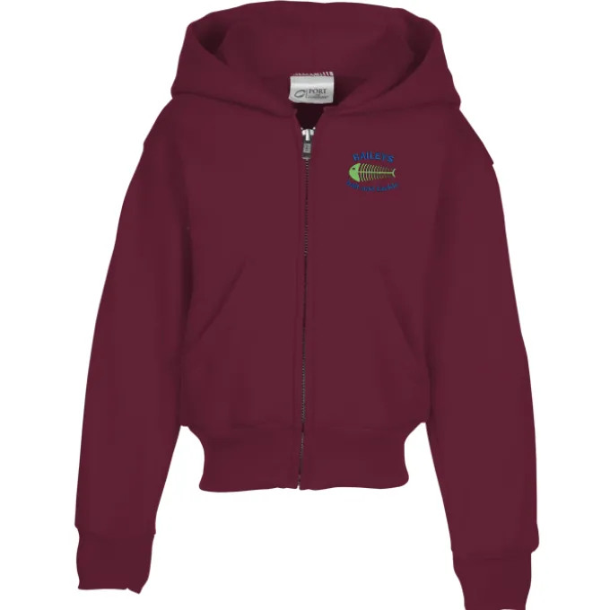Fashion Full-Zip Hooded Sweatshirt – Youth – Embroidered