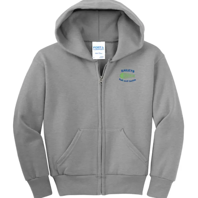 Fashion Full-Zip Hooded Sweatshirt – Youth – Embroidered