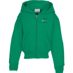 Fashion Full-Zip Hooded Sweatshirt – Youth – Embroidered