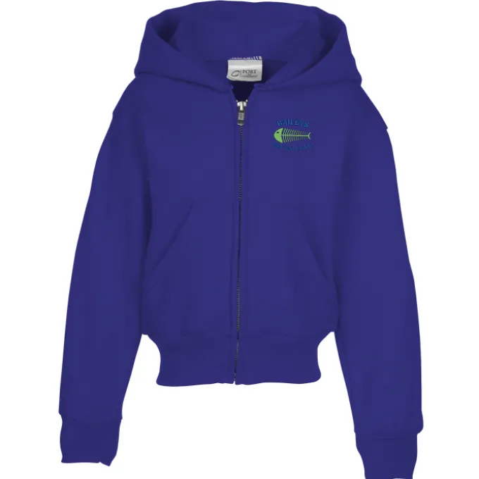 Fashion Full-Zip Hooded Sweatshirt – Youth – Embroidered