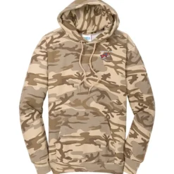 Fashion Pullover Hooded Sweatshirt - Camo - Embroidered
