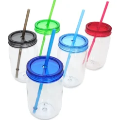 Fiesta Mason Jar with Straw - 22 oz.