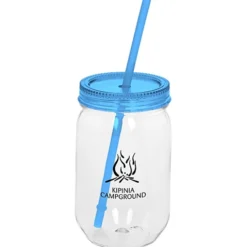 Fiesta Mason Jar with Straw - 22 oz.