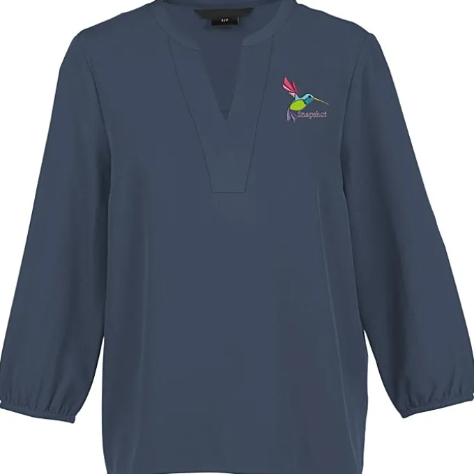 Fine Crepe 3/4-Sleeve Stretch Blouse - Ladies'