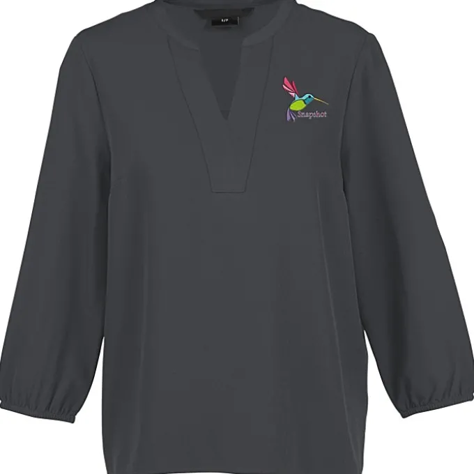 Fine Crepe 3/4-Sleeve Stretch Blouse - Ladies'