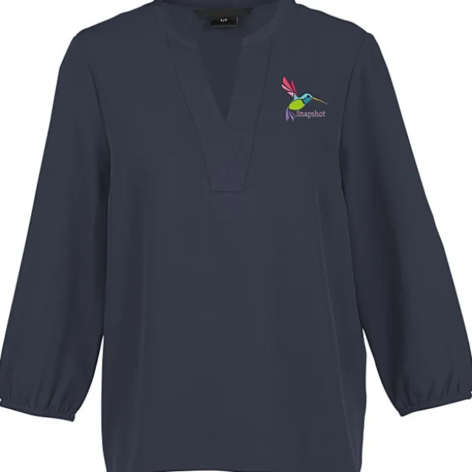 Fine Crepe 3/4-Sleeve Stretch Blouse - Ladies'