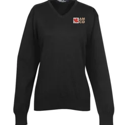 Fine Gauge Acrylic Blend V-Neck Sweater - Ladies'