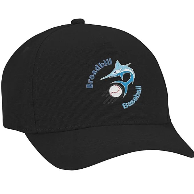 Five Panel Cap with Leatherette Backstrap - Embroidered