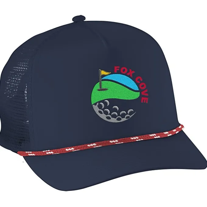 Five Panel Poly Mesh Back Rope Cap