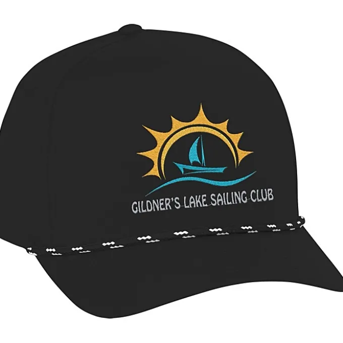 Five Panel Poly Rope Cap - Embroidered