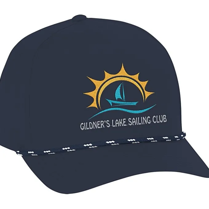Five Panel Poly Rope Cap - Embroidered