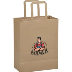 Flat Handle Full Color Paper Bag - 10-1/2 inches x 8-1/4 inches
