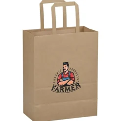 Flat Handle Full Color Paper Bag - 10-1/2 inches x 8-1/4 inches