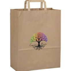 Flat Handle Full Color Paper Bag - 13 inches x 10 inches