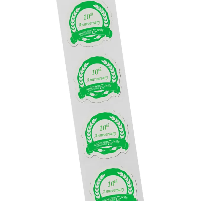 Flat Seal by the Roll - Circle - Wavy Edge Ribbon - 1-3/16 inches x 1-3/16 inches