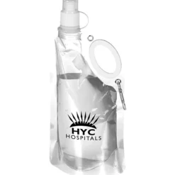 Fold Flat Water Bottle with Carabiner - 25 oz