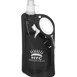 Fold Flat Water Bottle with Carabiner - 25 oz