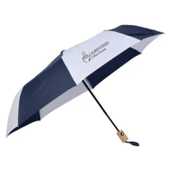 Folding Auto Open Wood Handle Umbrella - 42-inch Arc