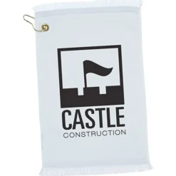 Fringed Golf Towel - 18 inches x 11 inches - White
