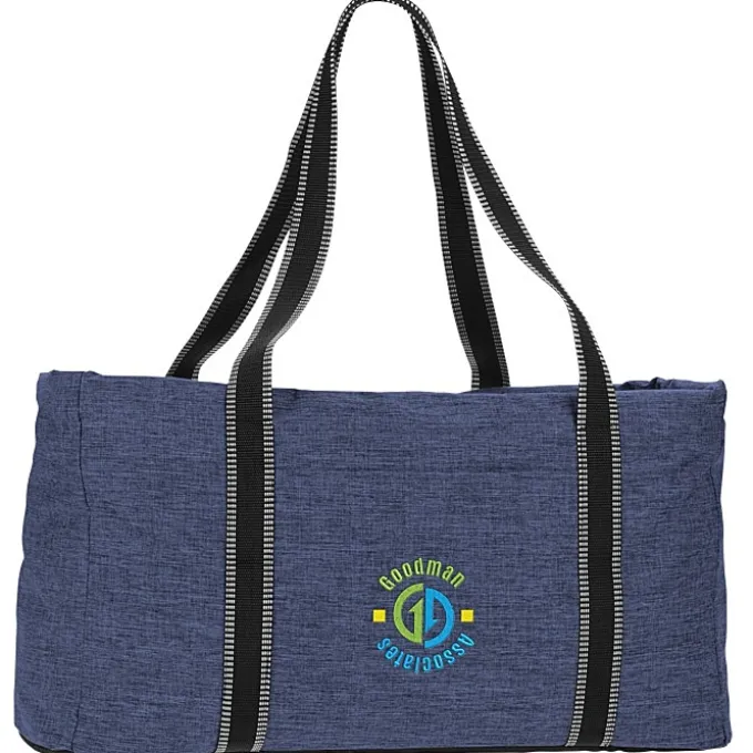Front Pocket Heathered Utility Tote - Embroidered