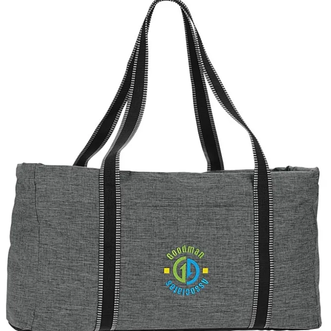 Front Pocket Heathered Utility Tote - Embroidered