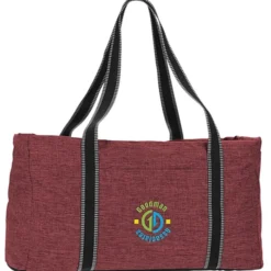 Front Pocket Heathered Utility Tote - Embroidered