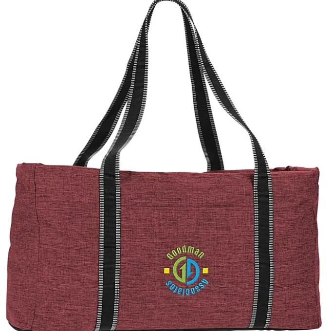 Front Pocket Heathered Utility Tote - Embroidered