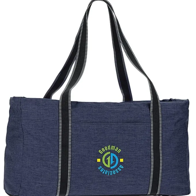 Front Pocket Heathered Utility Tote - Embroidered