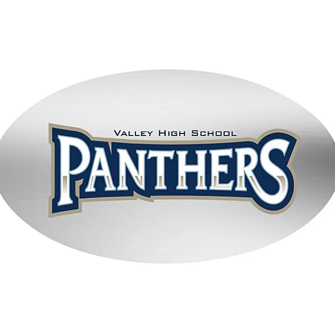 Full Color Chrome Sticker - Oval - 2-1/2 inches x 4 inches