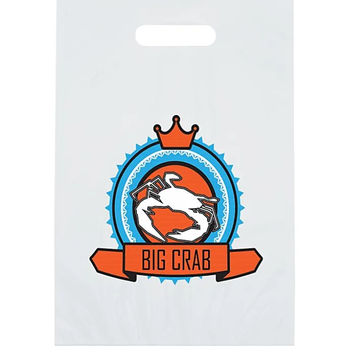 Full Color Die Cut Handle Plastic Bag - 13 inches x 9 inches