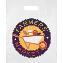 Full Color Die Cut Handle Plastic Bag - 15 inches x 12 inches
