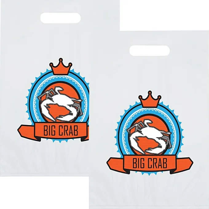 Full Color Die Cut Handle Plastic Bag - 13 inches x 9 inches - 2 Side Imprint