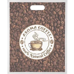 Full Color Die Cut Handle Plastic Bag - 15 inches x 12 inches - Clear