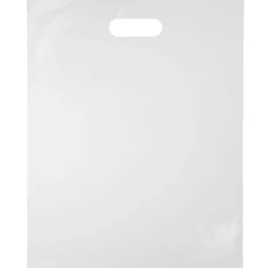 Full Color Die Cut Handle Plastic Bag - 15 inches x 12 inches - Clear