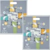 Full Color Die Cut Handle Plastic Bag - 15 inches x 12 inches - Clear - 2 Side Imprint