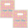 Full Color Die Cut Handle Plastic Bag - 9 inches x 7-1/2 inches - Clear - 2 Side Imprint