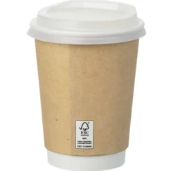 Full Color Insulated Paper Cup with Lid - 12 oz. - Natural