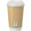 Full Color Insulated Paper Cup with Lid - 16 oz. - Natural