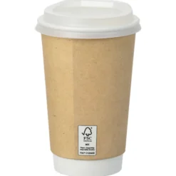 Full Color Insulated Paper Cup with Lid - 16 oz. - Natural