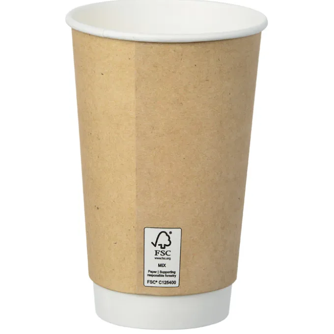 Full Color Insulated Paper Cup - 16 oz. - Natural
