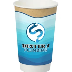 Full Color Insulated Paper Cup - 16 oz. - Natural