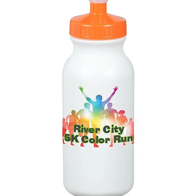 Full Color Sport Bottle - 20 oz - White
