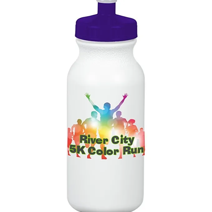 Full Color Sport Bottle - 20 oz - White