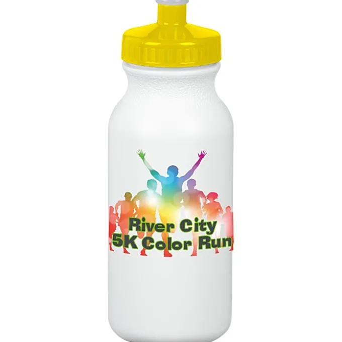 Full Color Sport Bottle - 20 oz - White