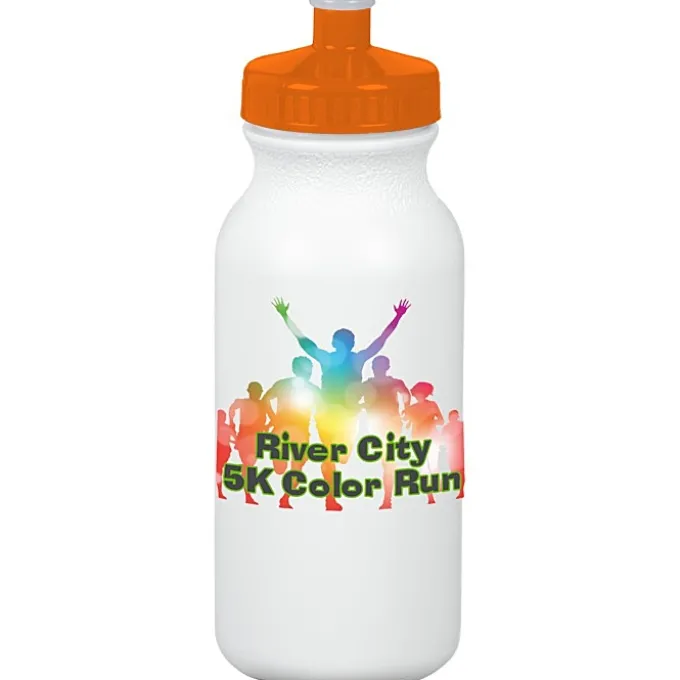 Full Color Sport Bottle - 20 oz - White