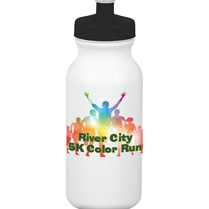 Full Color Sport Bottle - 20 oz - White