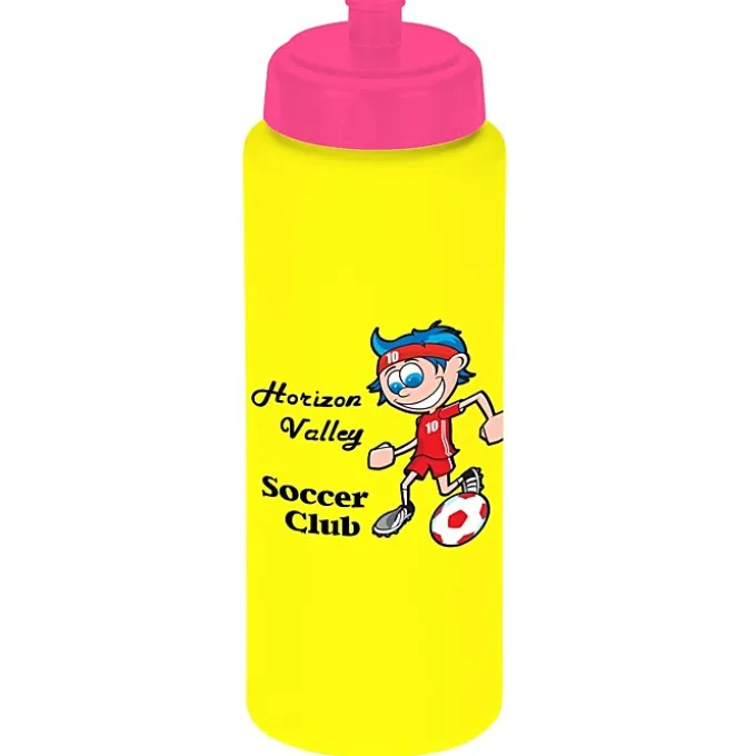 Full Color Sport Bottle with Push Pull Lid - 32 oz