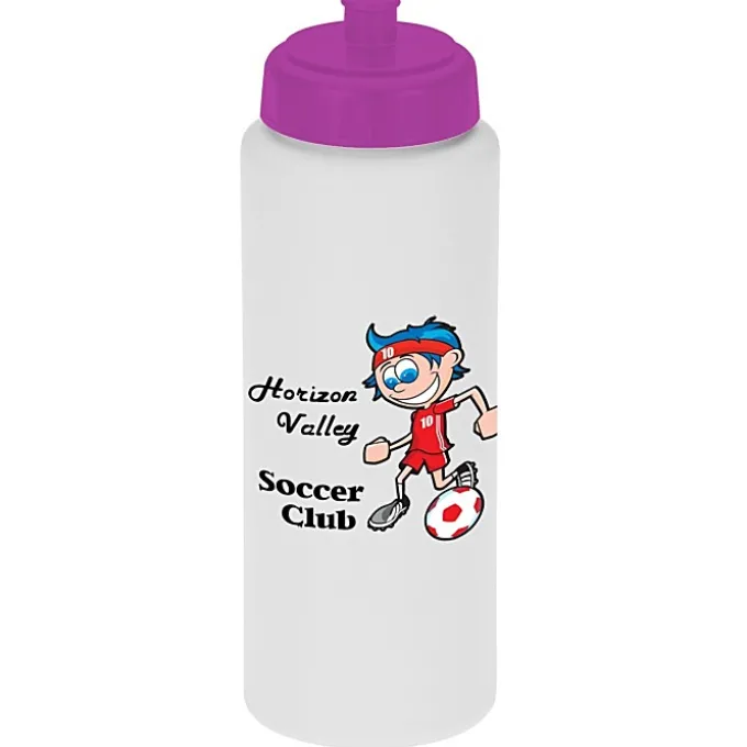 Full Color Sport Bottle with Push Pull Lid - 32 oz